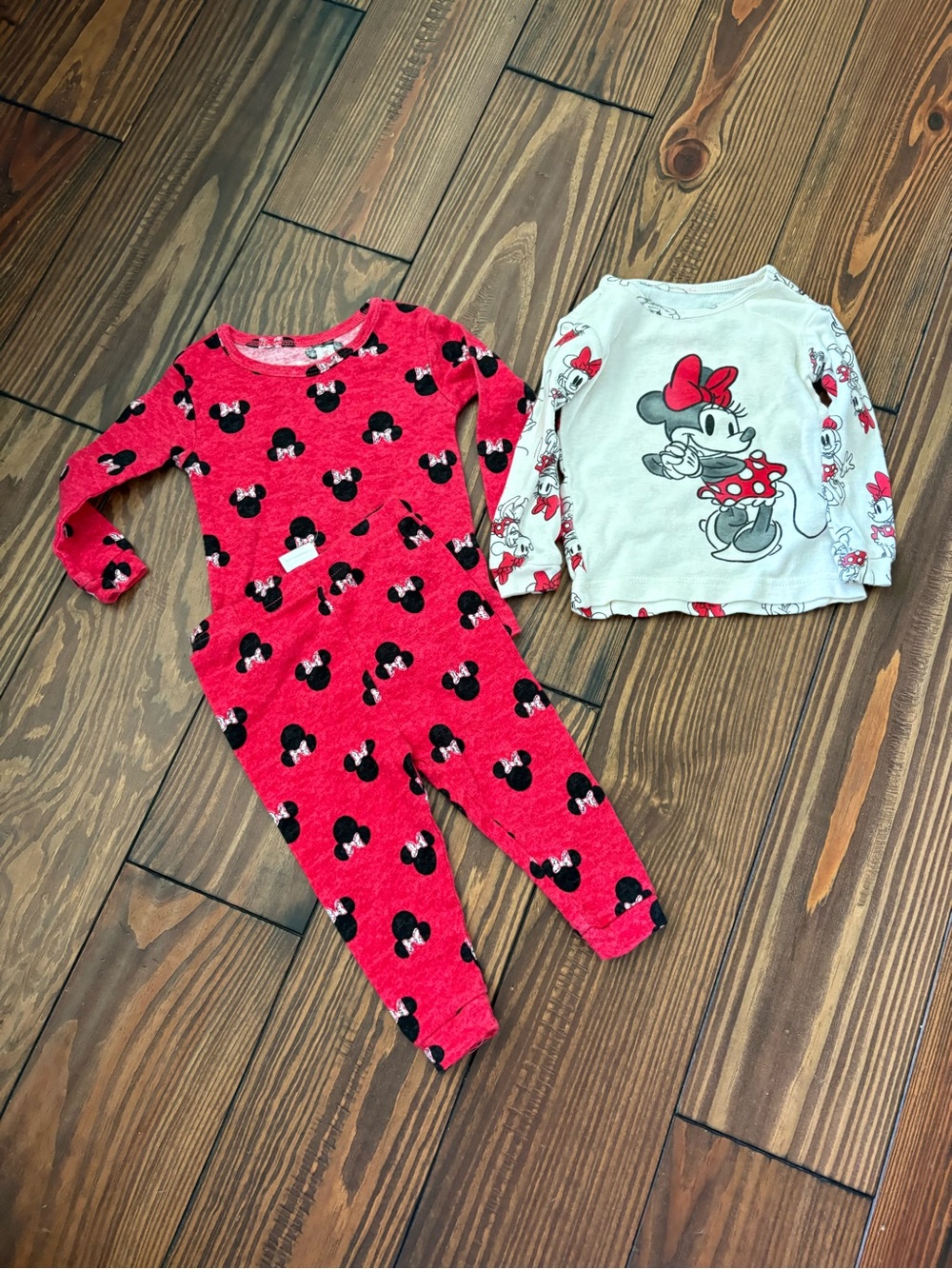 Disney Minnie Mouse Red and White Two-Piece Pajama Set